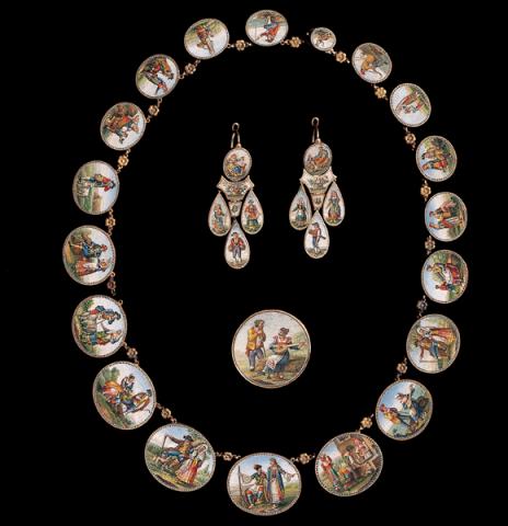 Antonio Aguatti, Parure in mosaico minuto e oro, 1805-1815 Antonio Aguatti, Parure in mosaico minuto e oro, 1805-1815