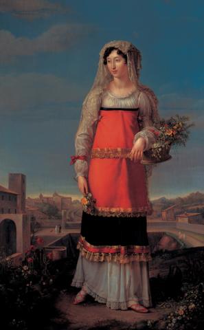 Jean Baptiste Wicar, Carlotta Bonaparte in abito di contadina di Canino, 1815 ca. Jean Baptiste Wicar, Carlotta Bonaparte in abito di contadina di Canino, 1815 ca.