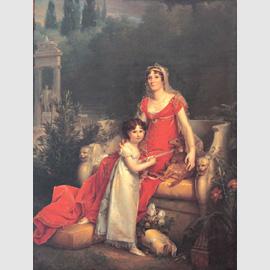 François Gèrard, Elisa Bonaparte, Granduchessa di Toscana e sua figlia, Napoleona Elisa, 1810, olio su tela, cm 210x158