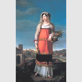 Jean-Baptiste Wicar, Carlotta Bonaparte in abito di contadina da Canino, olio su tela, 210 x 131 cm
