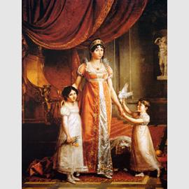 Jean-Baptiste Wicar, Giulia Clary Bonaparte, regina di Napoli, con le figlie Zenaide e Carlotta, olio su tela, 230x176 cm. Caserta, Palazzo Reale